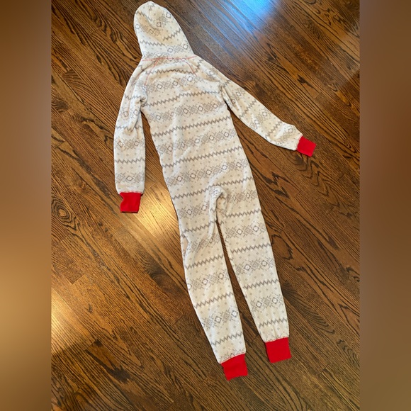 Adult fleece winter onesie pajamas gray and white size XS - Picture 2 of 4